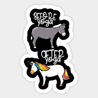 Before Yoga - After Yoga - Funny Yoga Sports Sticker